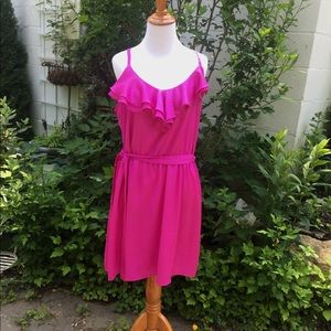 Vibrant Pink Ruffled Dress